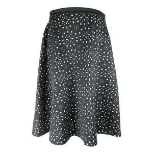 Catherine Black Ivory Cut Out Skirt 10 Pockets Knee Polyester Spandex 25-304
